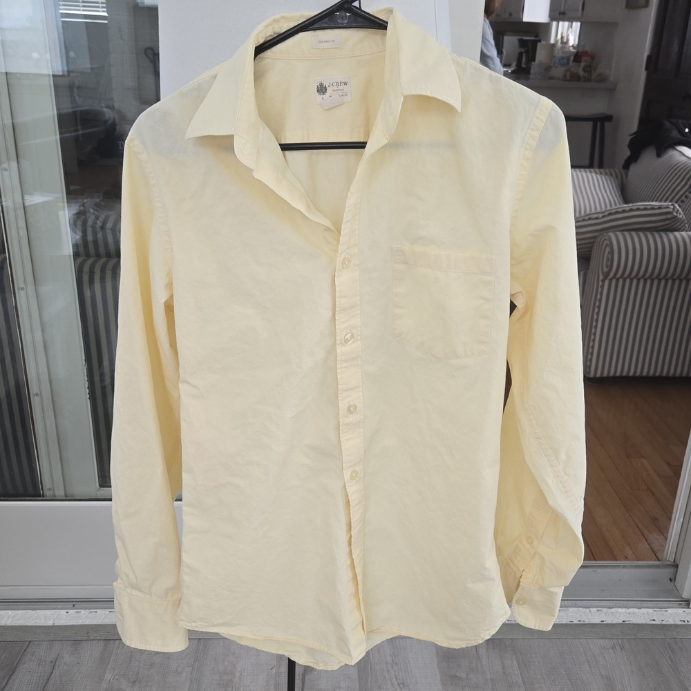 Men's J Crew Yellow Button-Up Shirt S